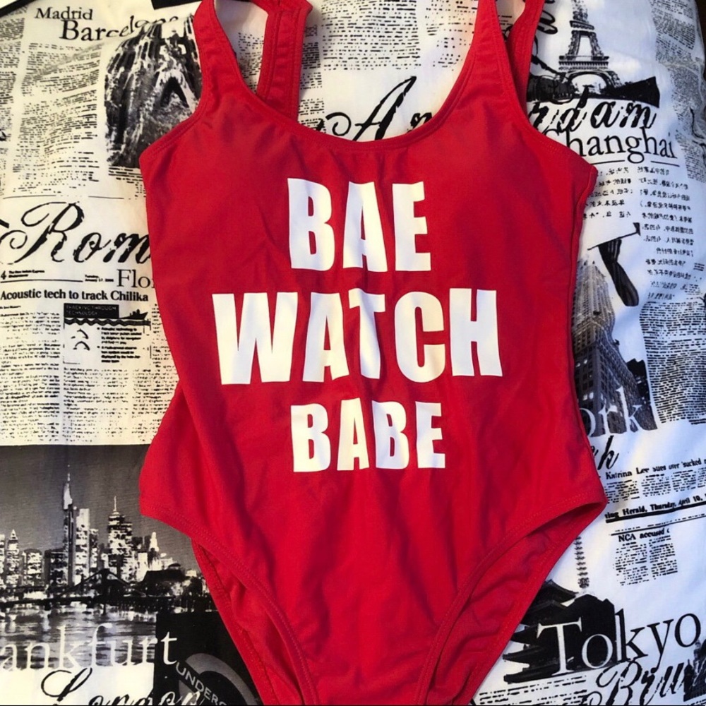 bae watch babe one piece bathing suit